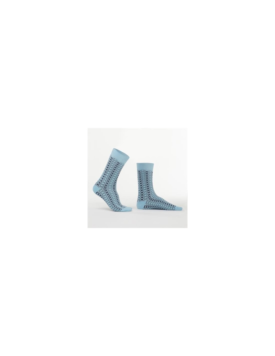 Blue men\'s socks with patterns SM02 - Online store - Boutique